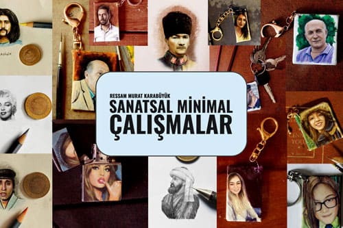 Yağlıboya portre hediye anahtarlık - Sanatsal Hediyeler